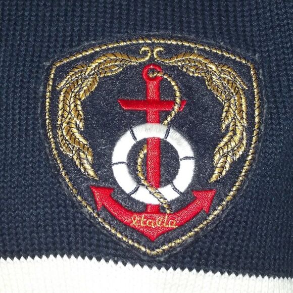 FIA ITALIA Sweater, M, Blue/White/Green stripes, Crested, Pullover, crew neck - Picture 2 of 11